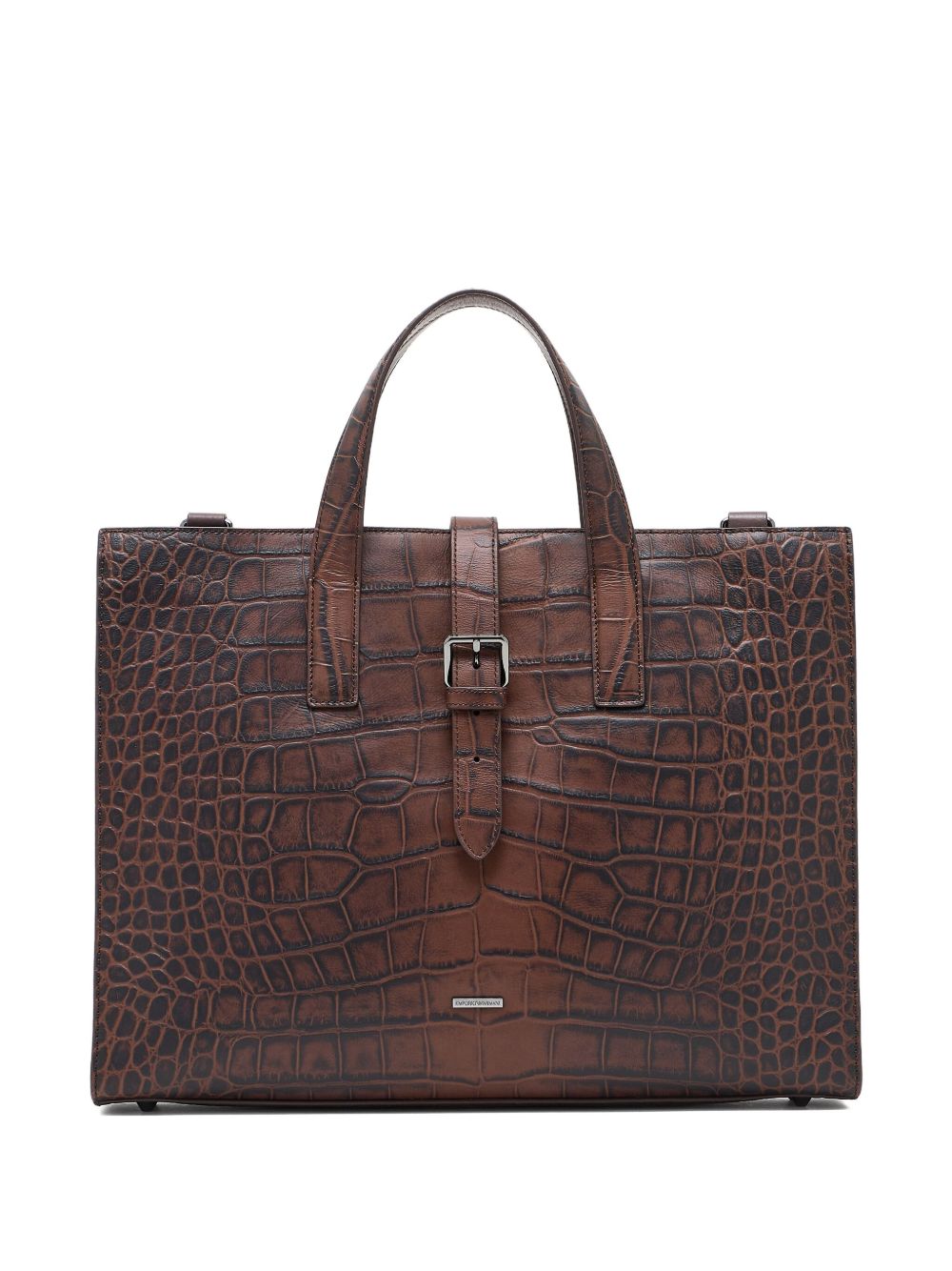 Emporio Armani Crocodile-print leather business bag Emporio Armani