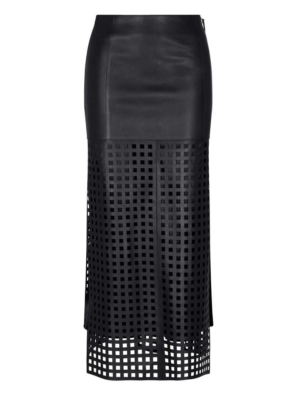 Emporio Armani Capsule Polygon longuette skirt in vegetable nappa leather with laser-cut perforations Emporio Armani 