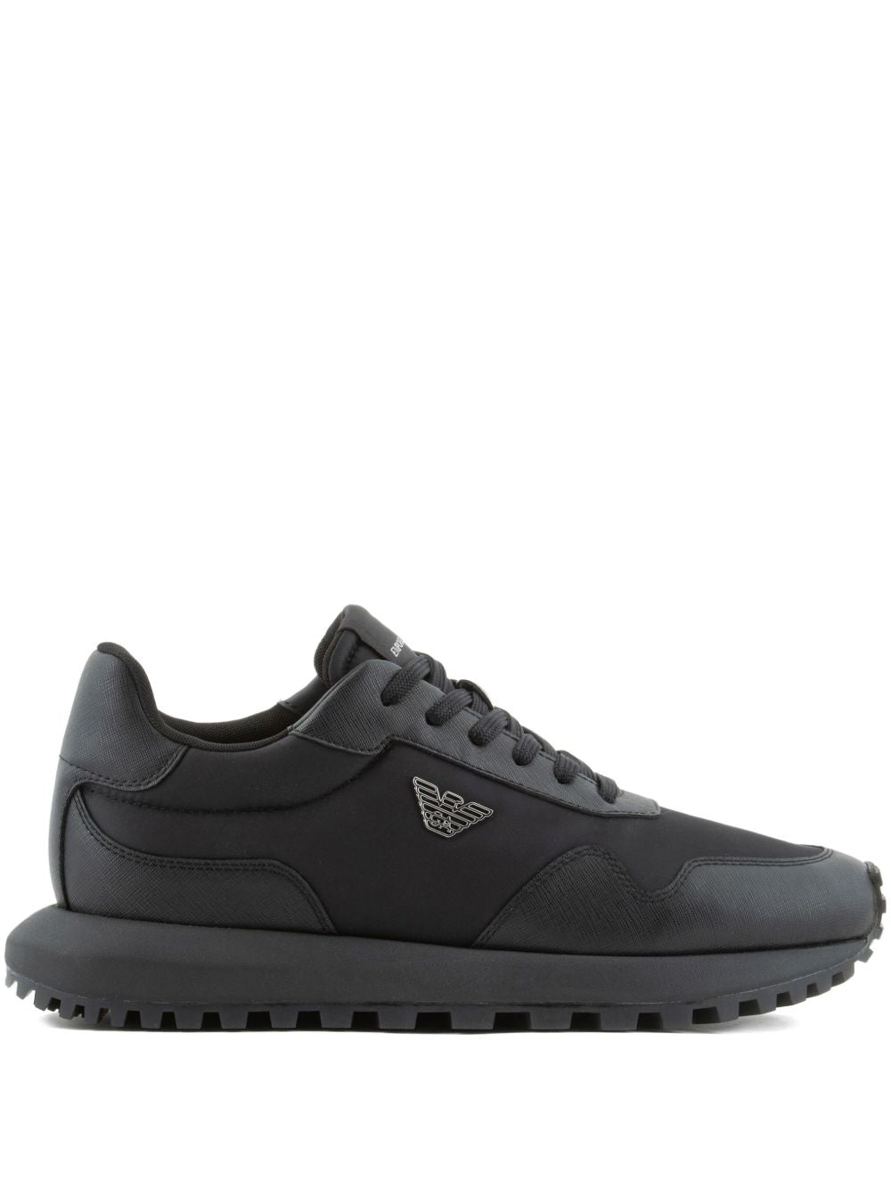 EMPORIO ARMANI EXCLUSIVE Logo-charm lace-up sneakers EMPORIO ARMANI EXCLUSIVE