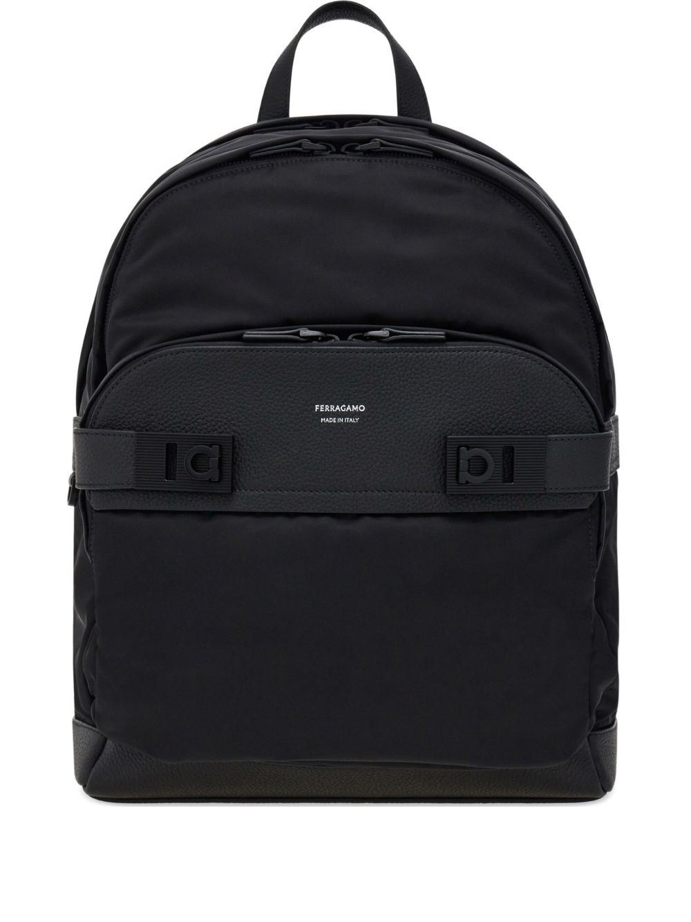 Ferragamo Men's Black Twins Nylon Backpack Ferragamo