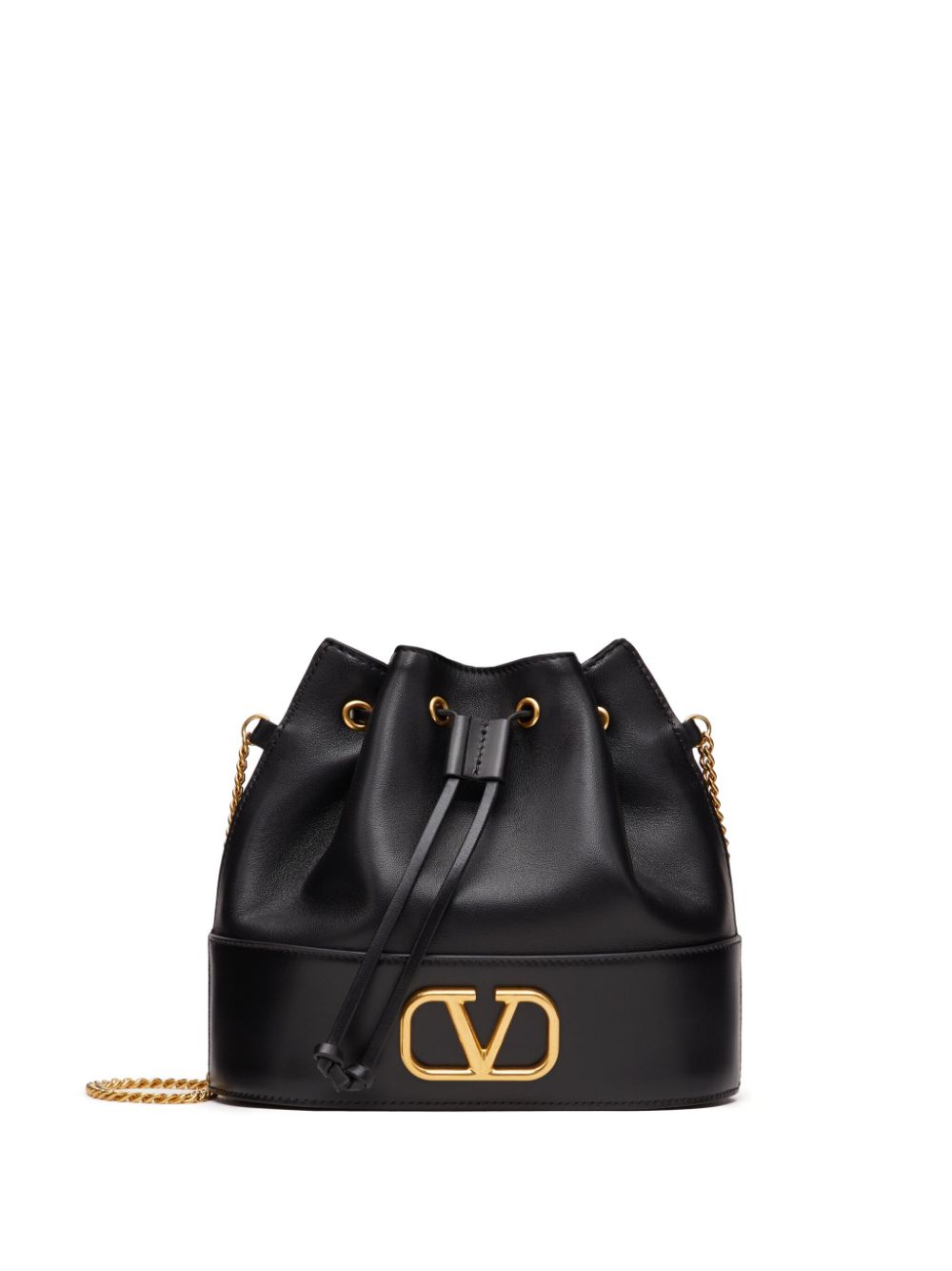 Valentino Garavani Mini Bucket Bag With Chain Vlogo Signature In Nappa Leather