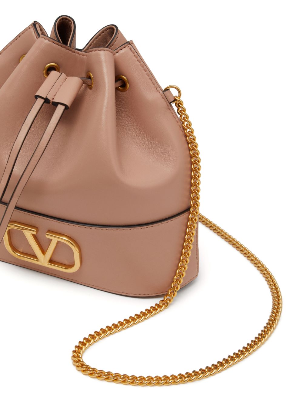 Valentino Garavani Mini Bucket Bag With Chain Vlogo Signature In Nappa Leather