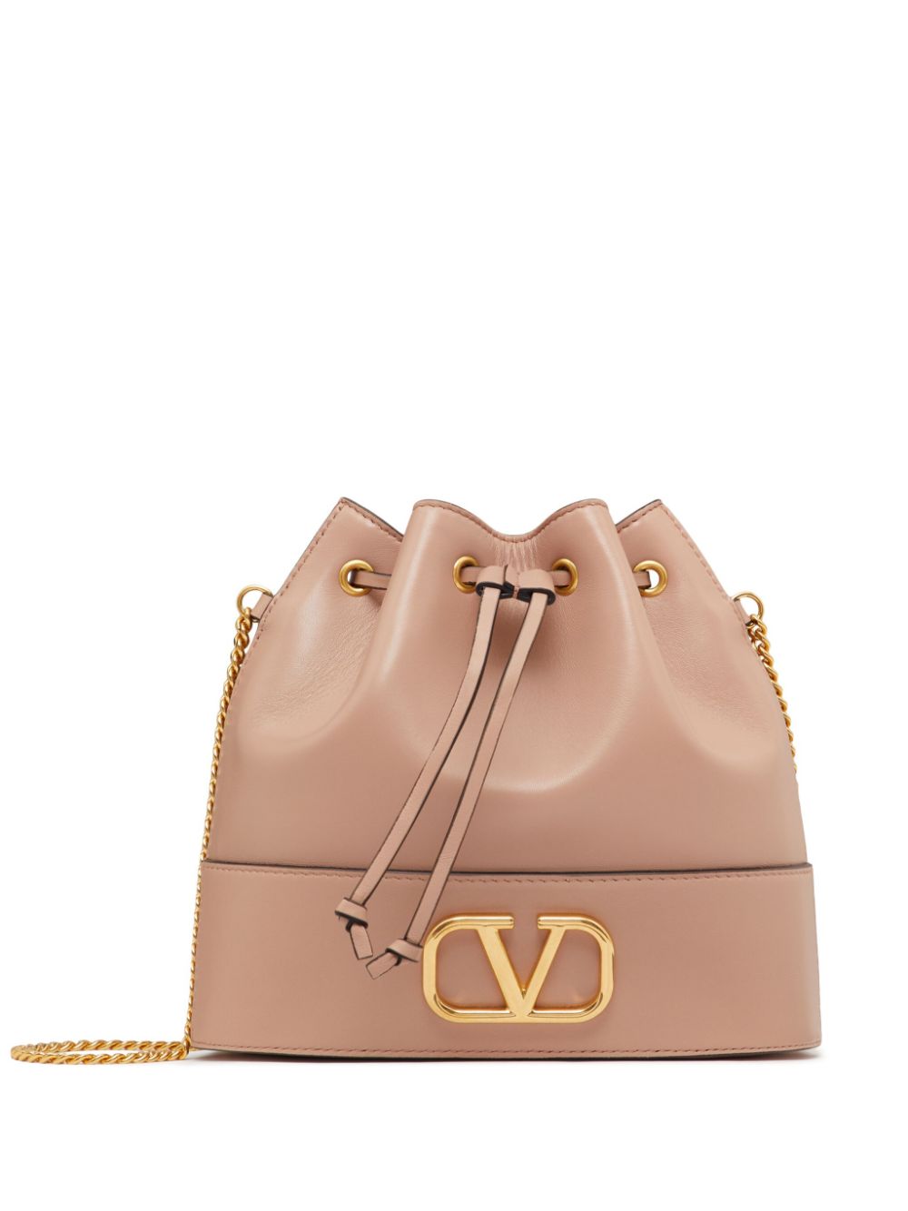Valentino Garavani Mini Bucket Bag With Chain Vlogo Signature In Nappa Leather