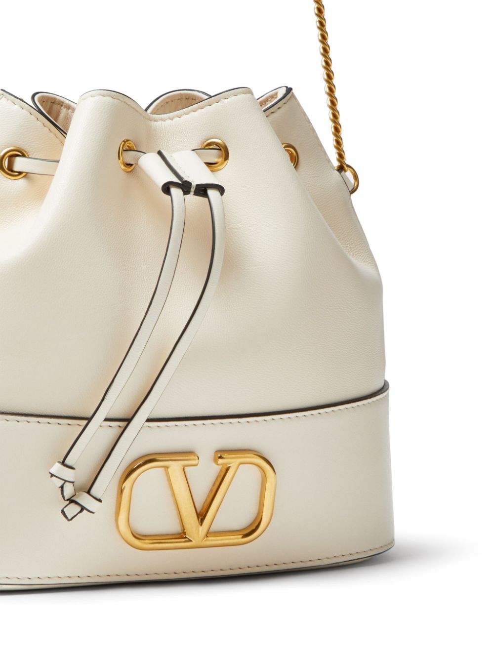 Valentino Garavani Mini Bucket Bag With Chain Vlogo Signature In Nappa Leather