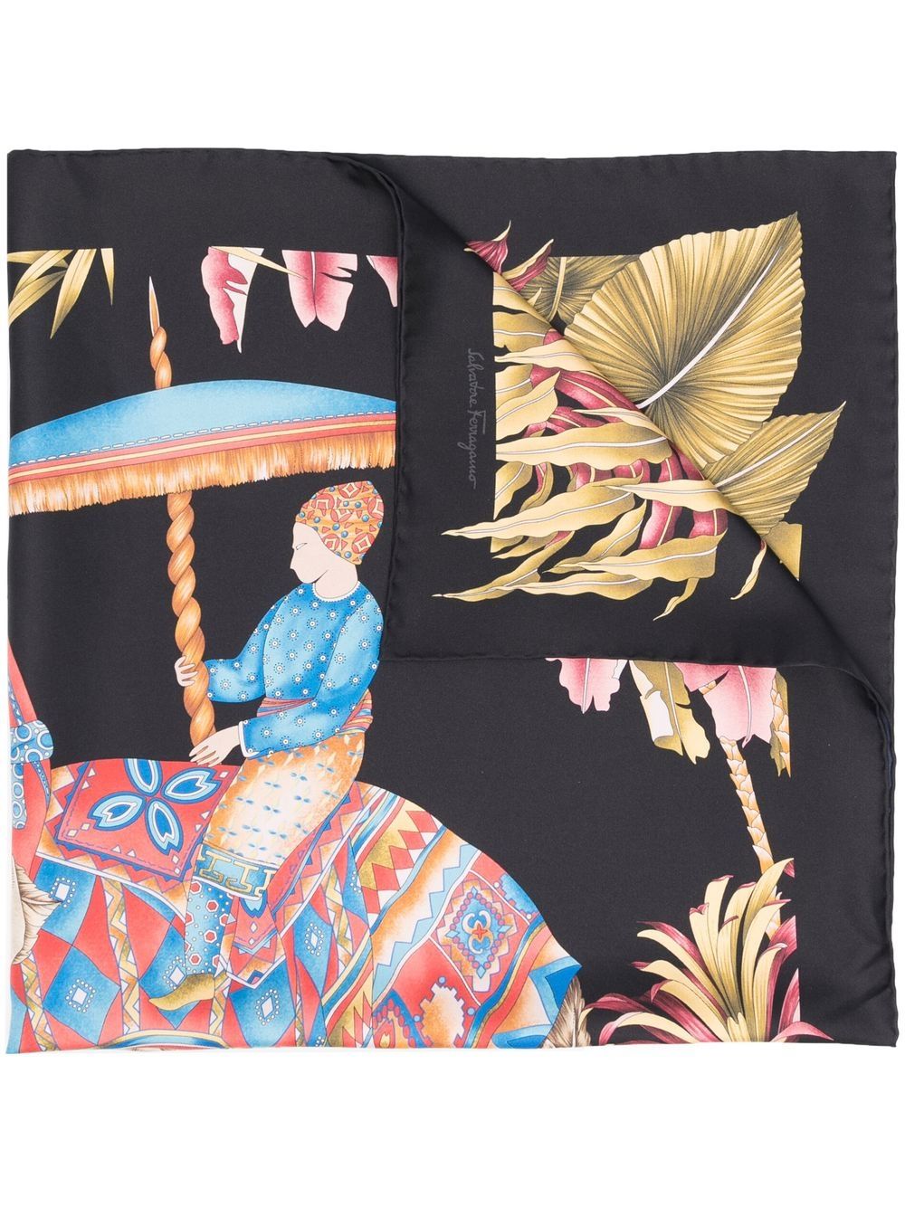 Ferragamo India-print silk scarf Ferragamo