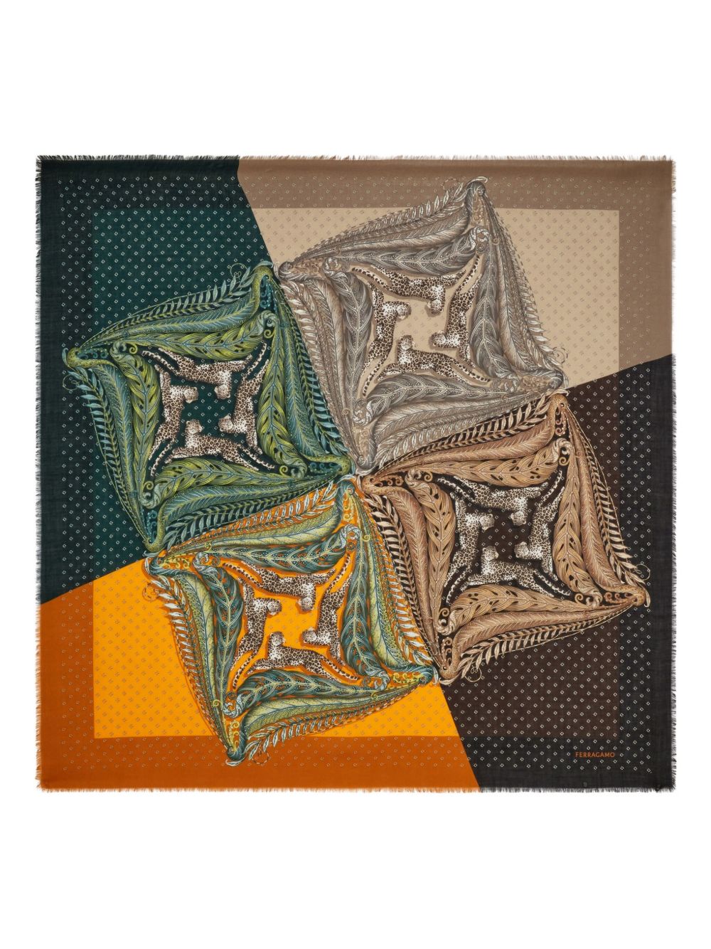 Ferragamo Madras print cashmere stole Ferragamo