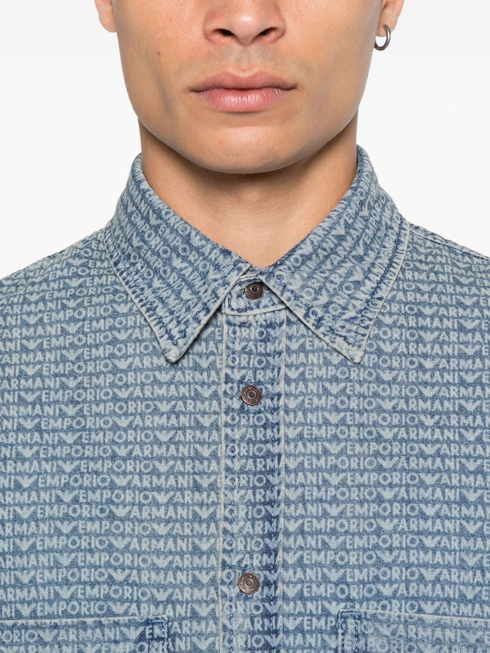 Emporio Armani Shirts Blue Emporio Armani