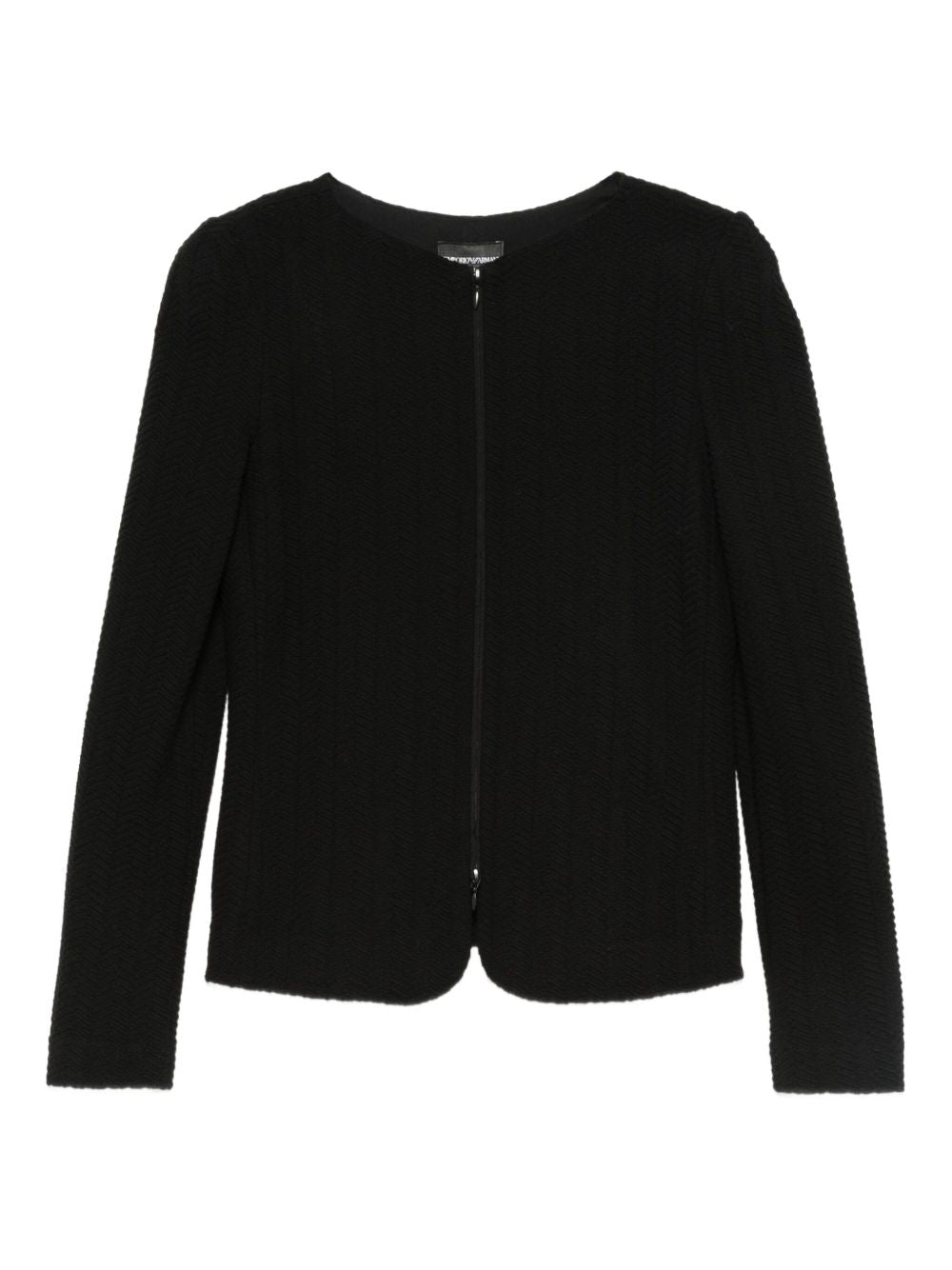 Emporio Armani Chevron-pattern jersey zip-up jacket Emporio Armani 