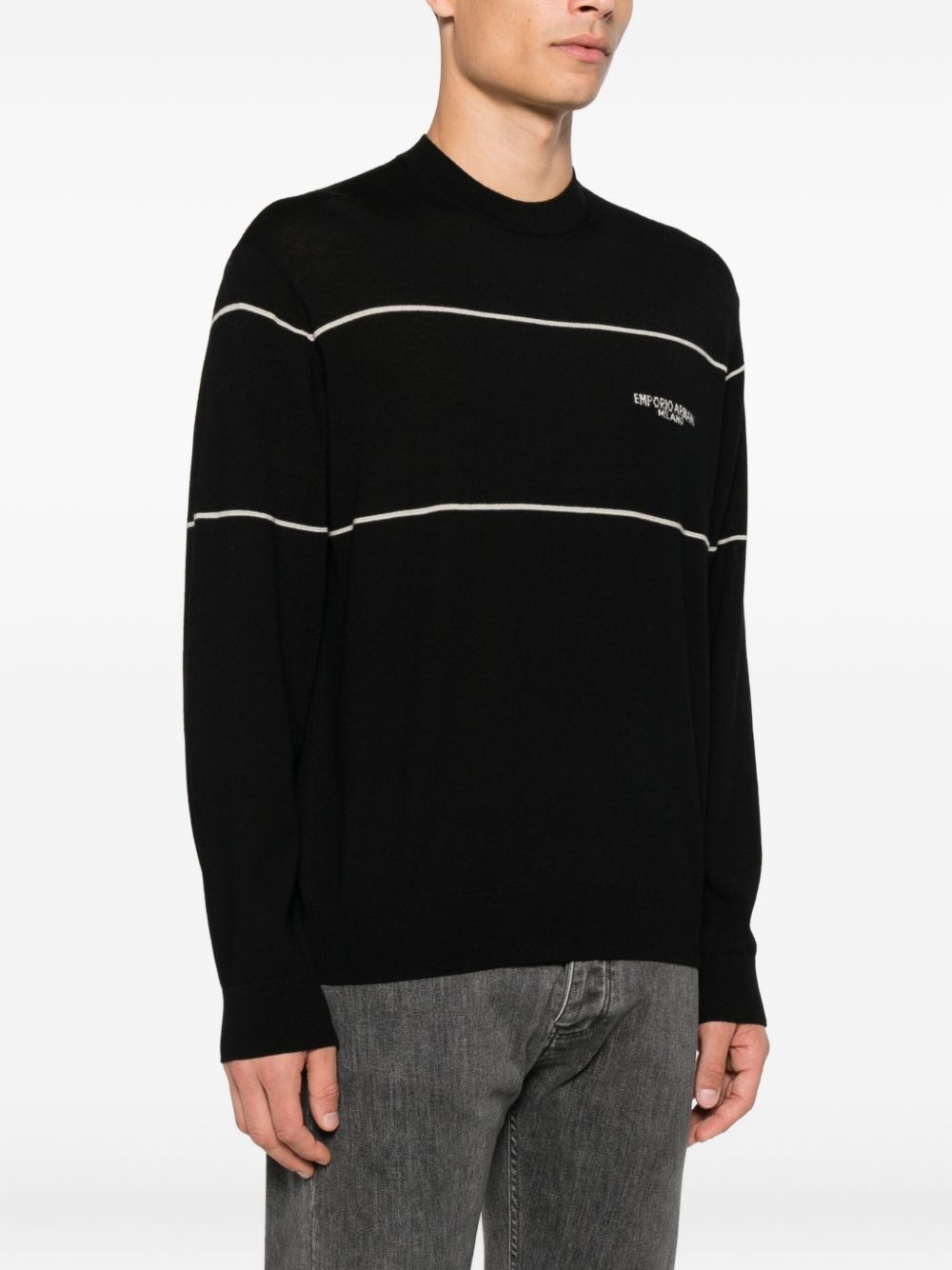 Emporio Armani Virgin wool sweater with jacquard logo Emporio Armani 