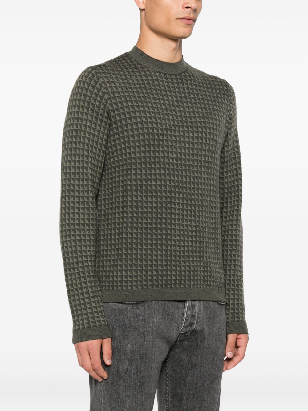 Emporio Armani Geometric-pattern virgin-wool sweater Emporio Armani 