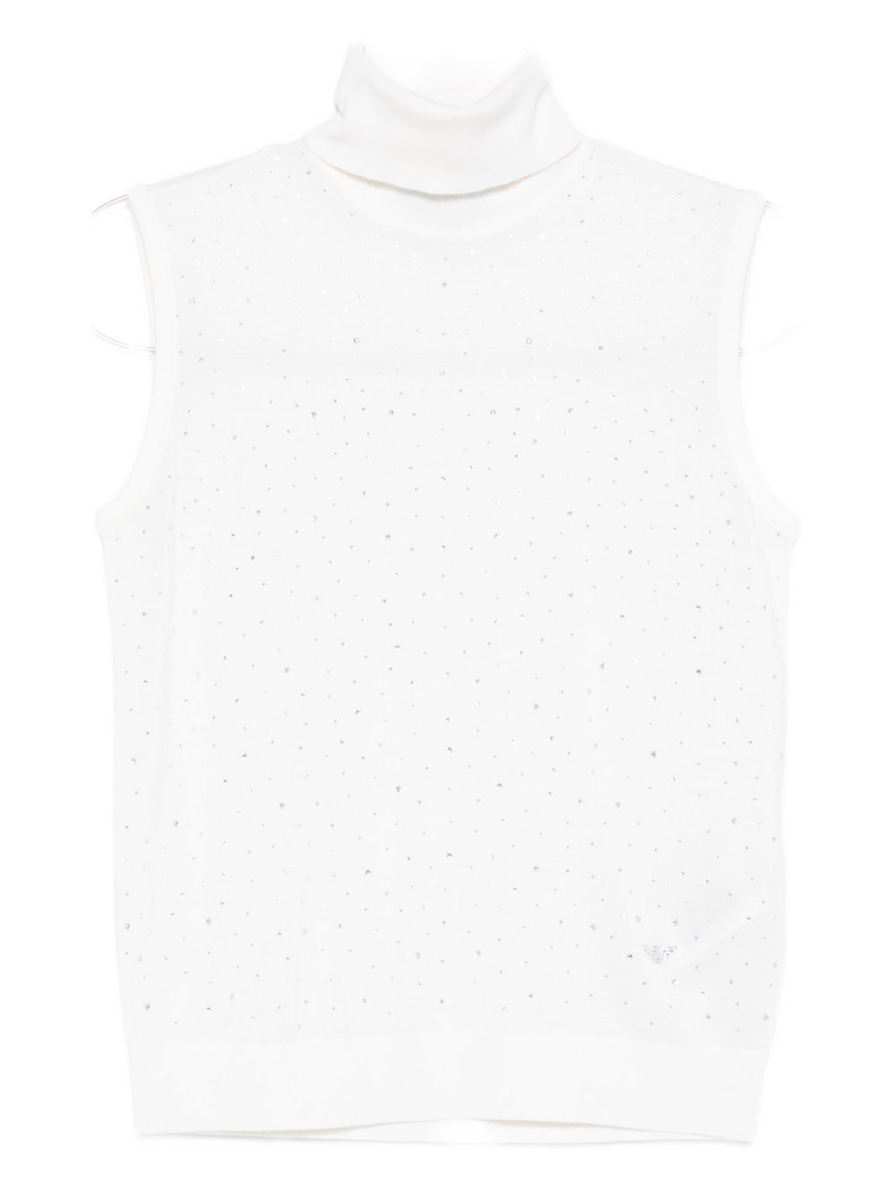 Emporio Armani Turtleneck top in shaved virgin wool with micro rhinestones Emporio Armani