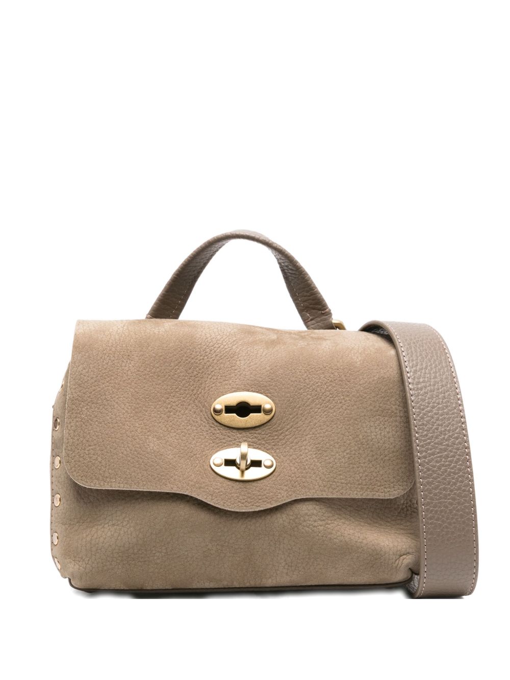 Zanellato Baby Postina messenger bag in nubuck leather brown brandy Zanellato