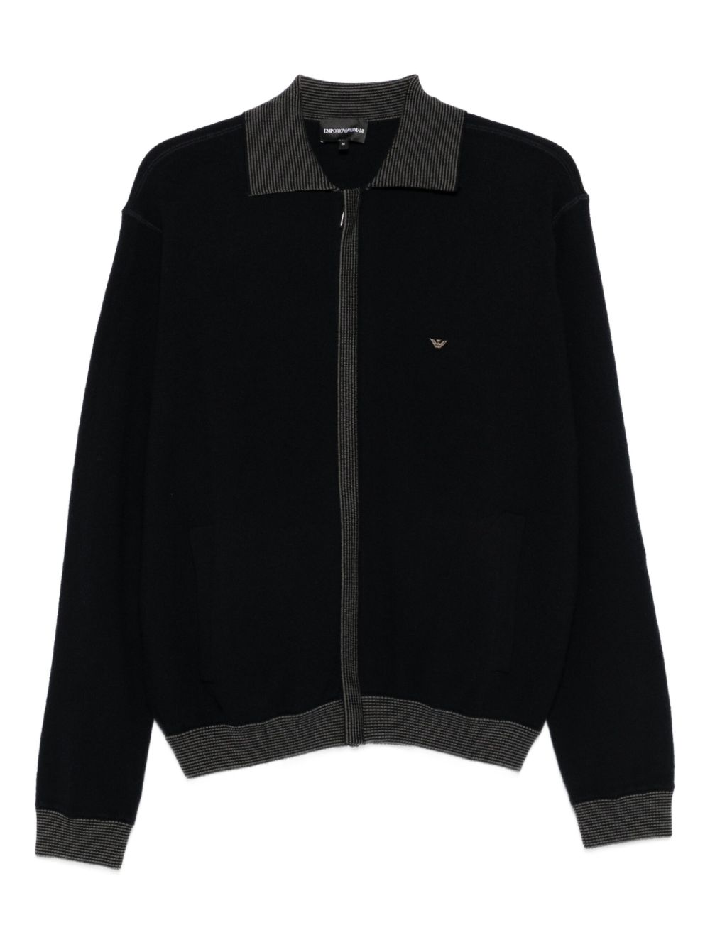 Emporio Armani Ribbed-trimmed zip-up cardigan Emporio Armani 