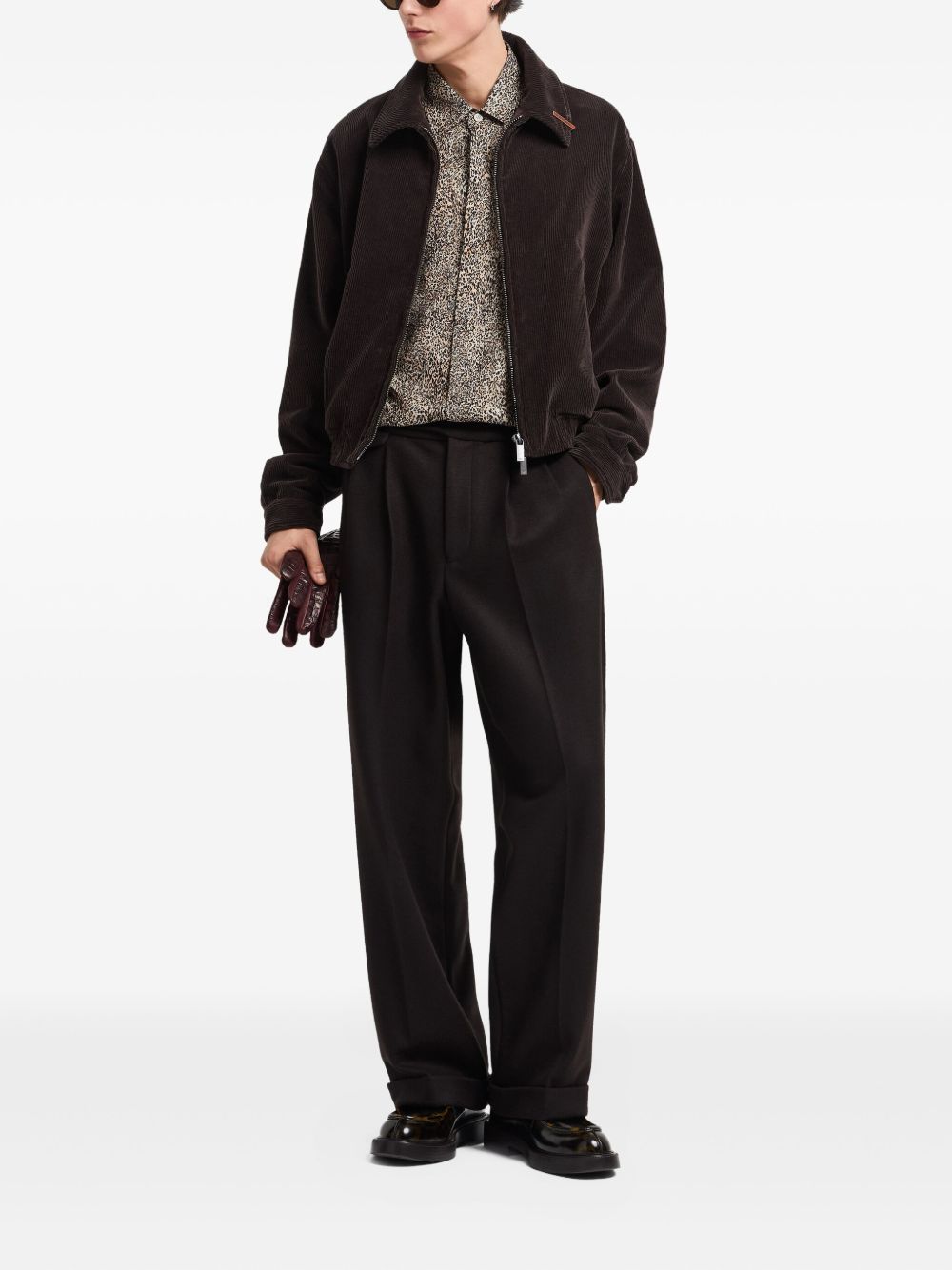 Emporio Armani Corduroy zip-up shirt jacket Emporio Armani