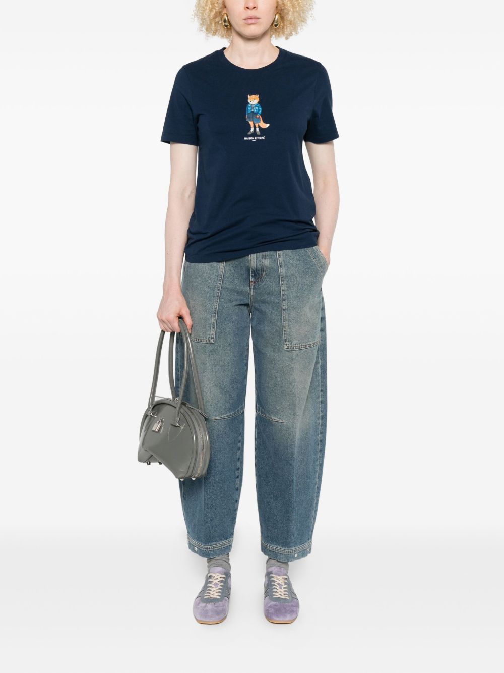 Maison Kitsuné MAISON KITSUNE' T-shirts and Polos Blue Maison Kitsuné