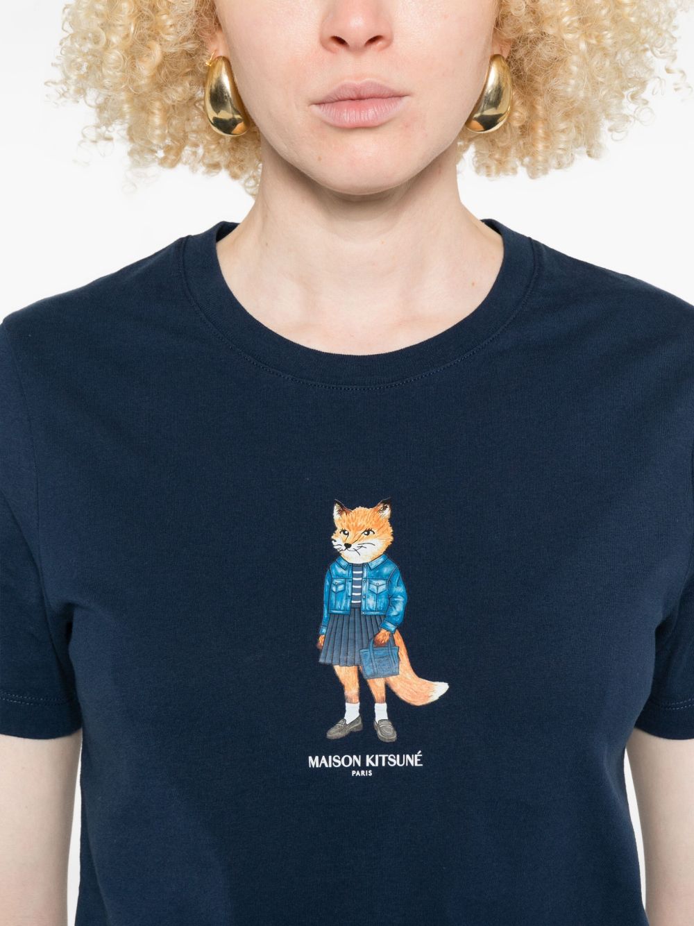 Maison Kitsuné MAISON KITSUNE' T-shirts and Polos Blue Maison Kitsuné