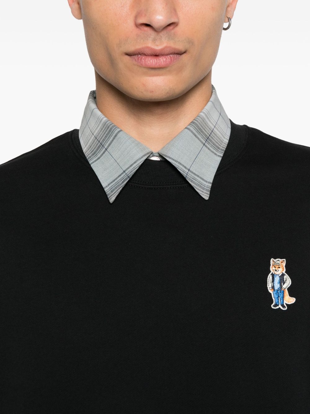 Maison Kitsuné Fox-embroidered cotton sweatshirt Maison Kitsuné 