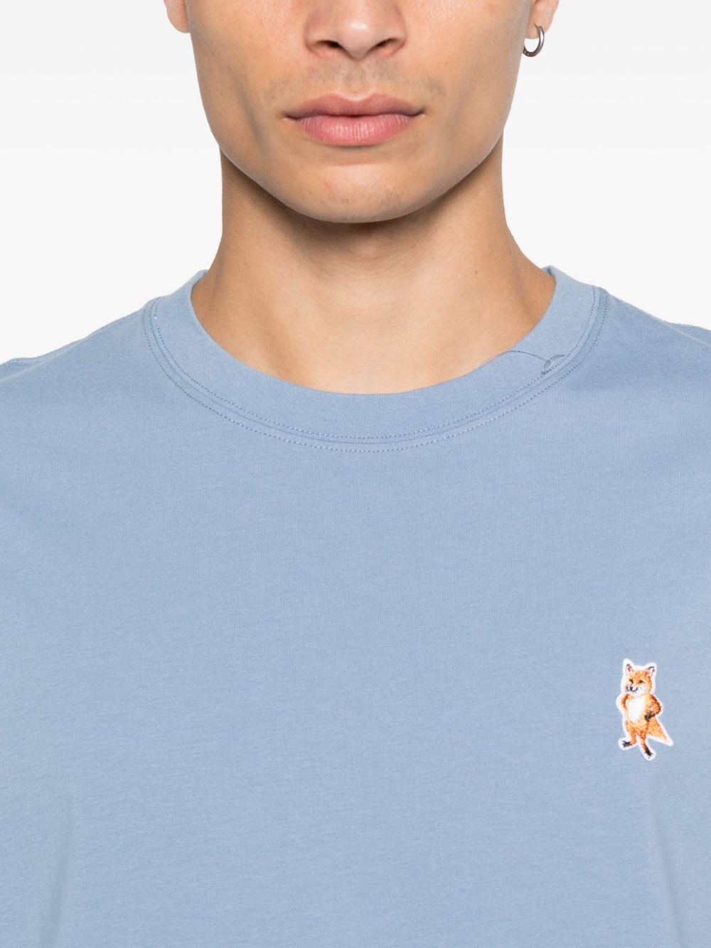 Maison Kitsuné Standing Fox-embroidered cotton T-shirt Maison Kitsuné 
