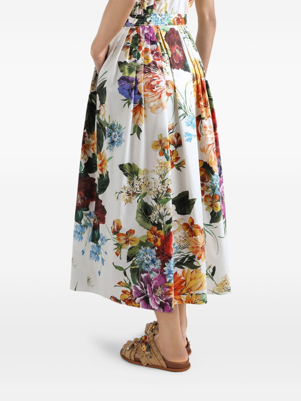Dolce & Gabbana Poplin dress with flower bouquet print Dolce & Gabbana 