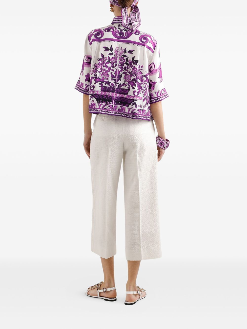 Dolce & Gabbana Silk shirt with maiolica print Dolce & Gabbana