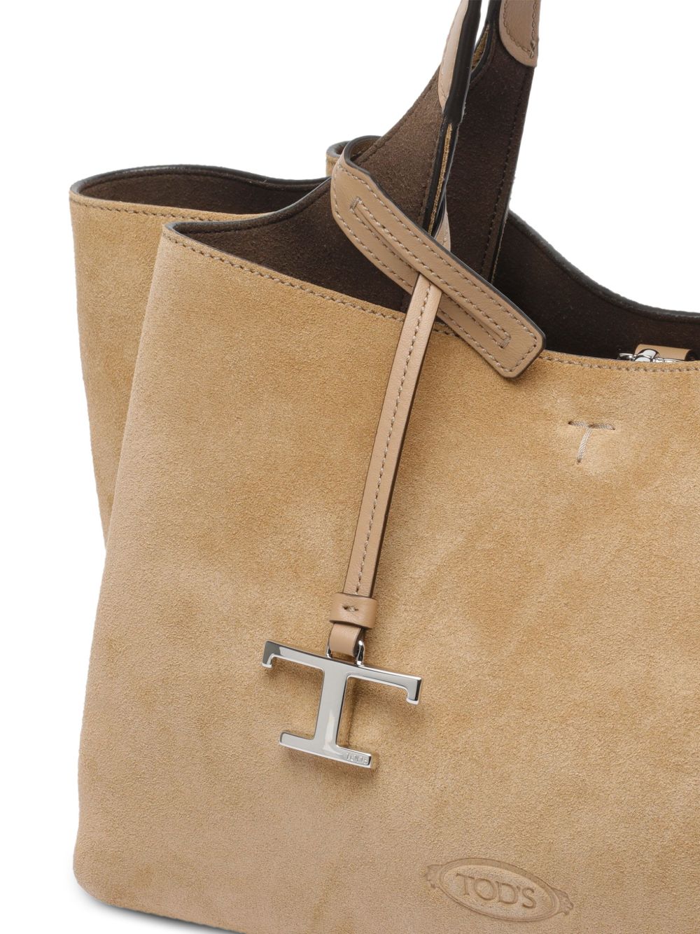 Tod's Logo-charm suede tote bag Tod'S