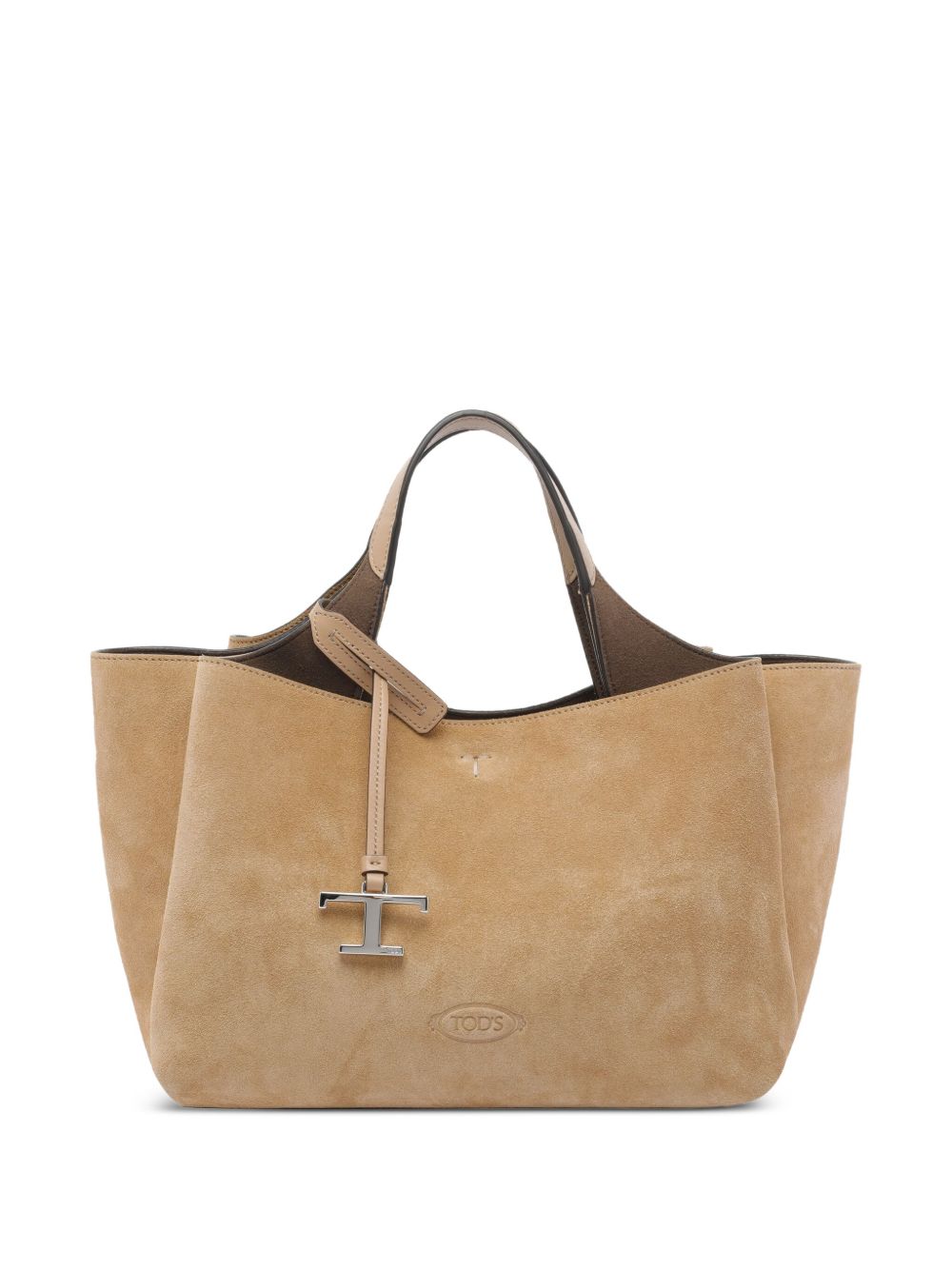Tod's Logo-charm suede tote bag Tod'S