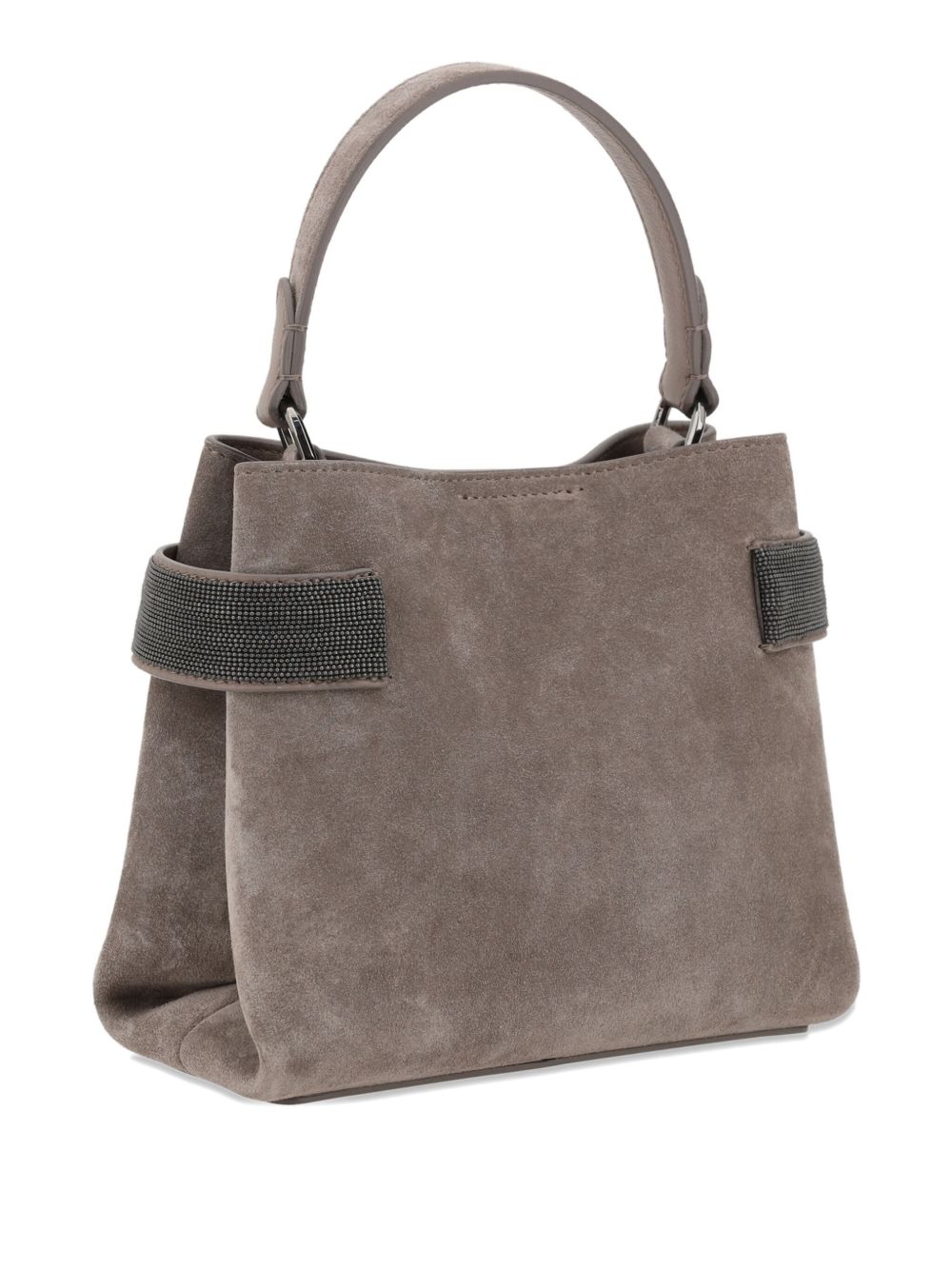 Brunello Cucinelli Essence Small Suede Top-Handle Bag with Precious Bands Brunello Cucinelli