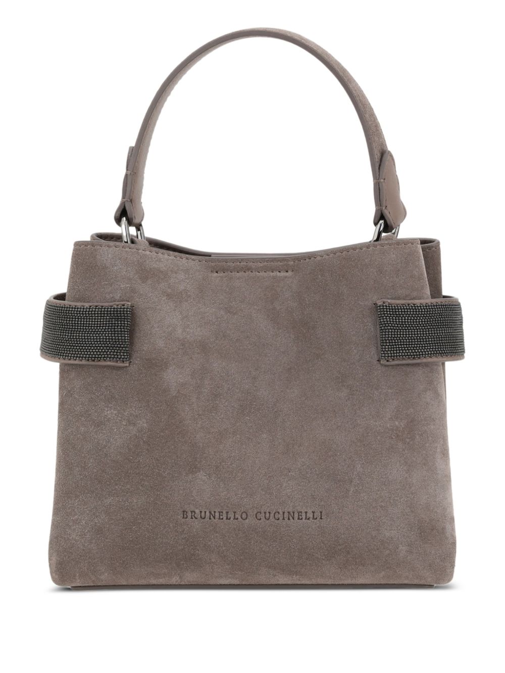 Brunello Cucinelli Essence Small Suede Top-Handle Bag with Precious Bands Brunello Cucinelli