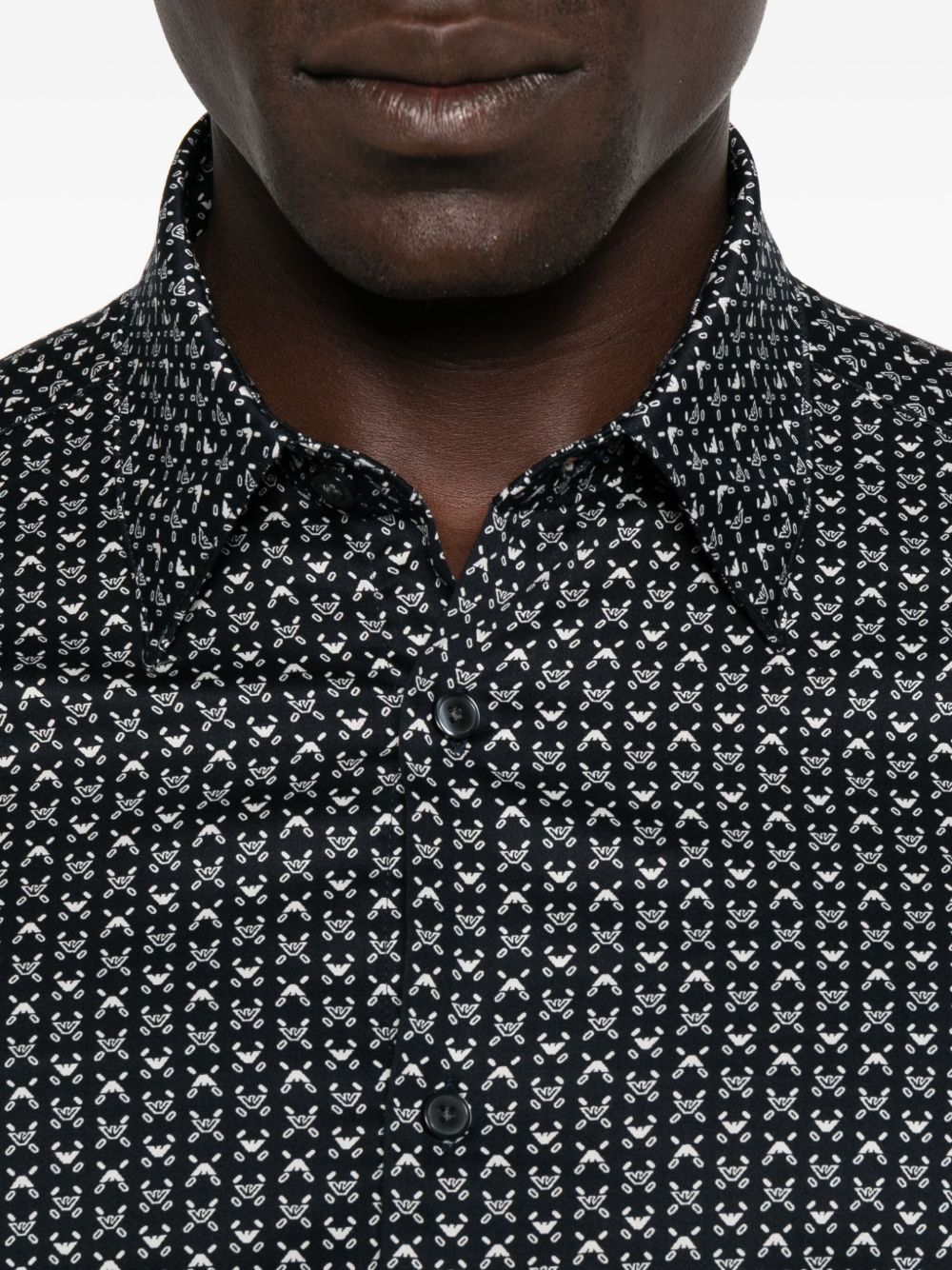 Emporio Armani Stretch cotton shirt with printed pattern Emporio Armani 