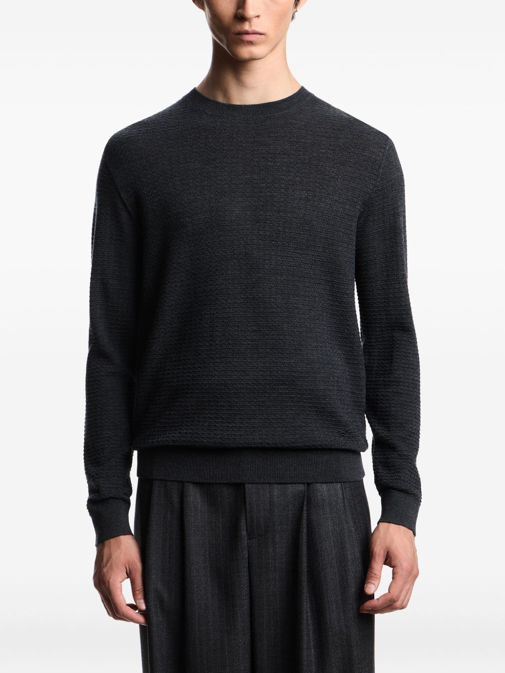 Emporio Armani Virgin wool sweater with raised jacquard pattern Emporio Armani 