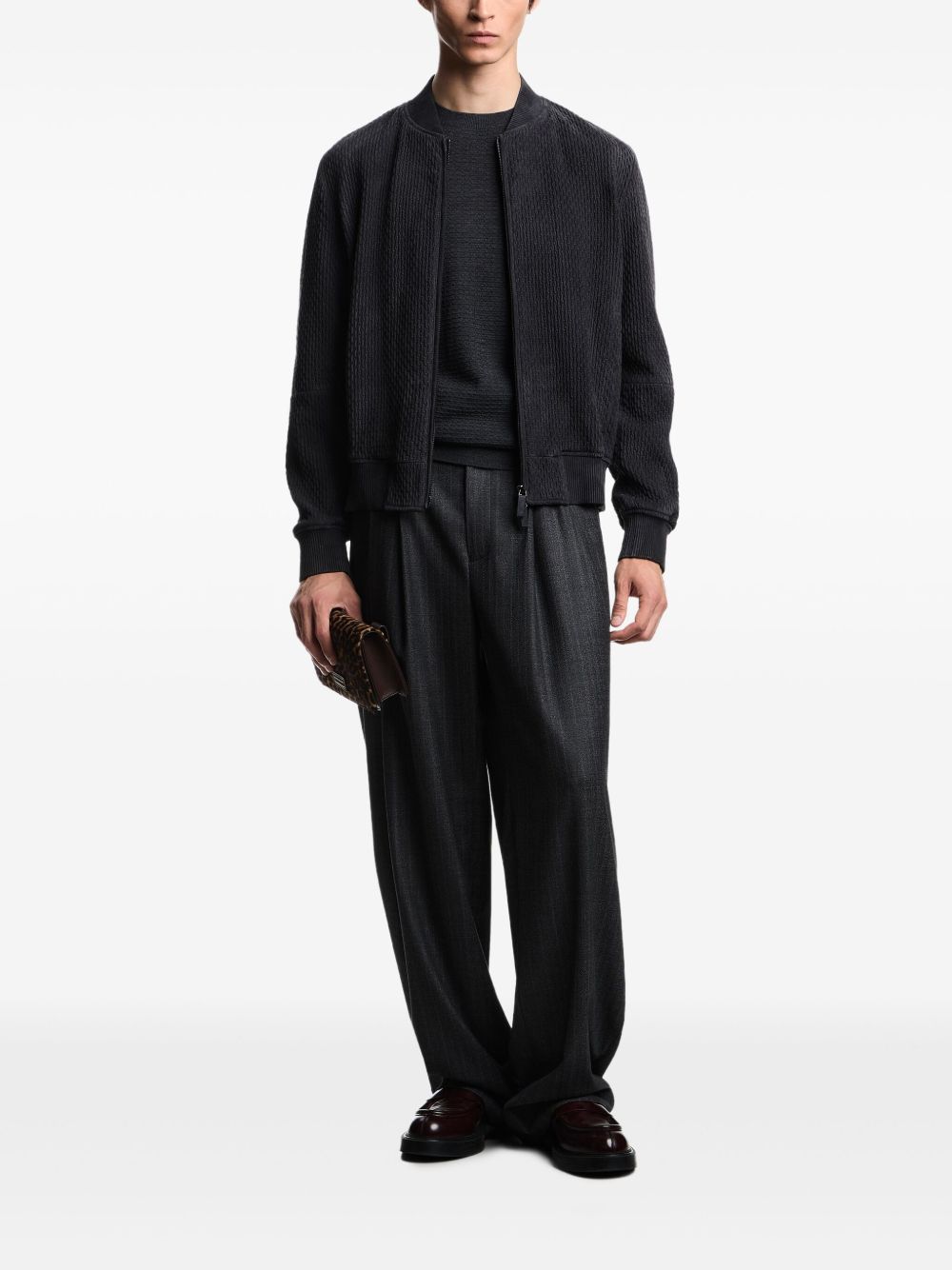 Emporio Armani Virgin wool sweater with raised jacquard pattern Emporio Armani 