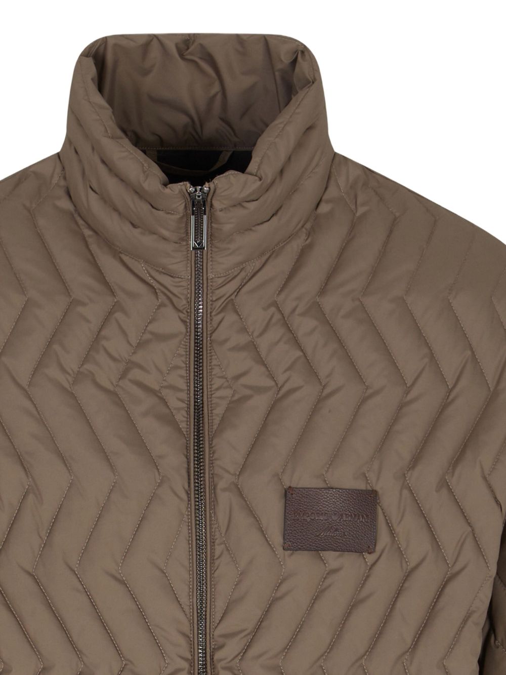 Emporio Armani Full-zip down jacket in chevron matelassé ripstop nylon Emporio Armani 