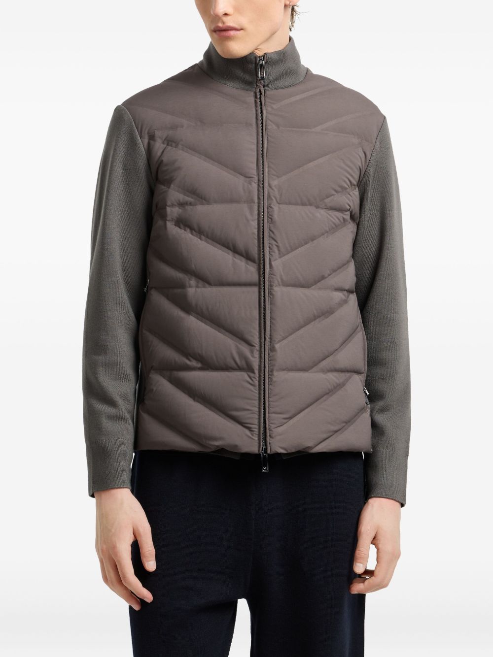 Emporio Armani Quilted panelled padded jacket Emporio Armani