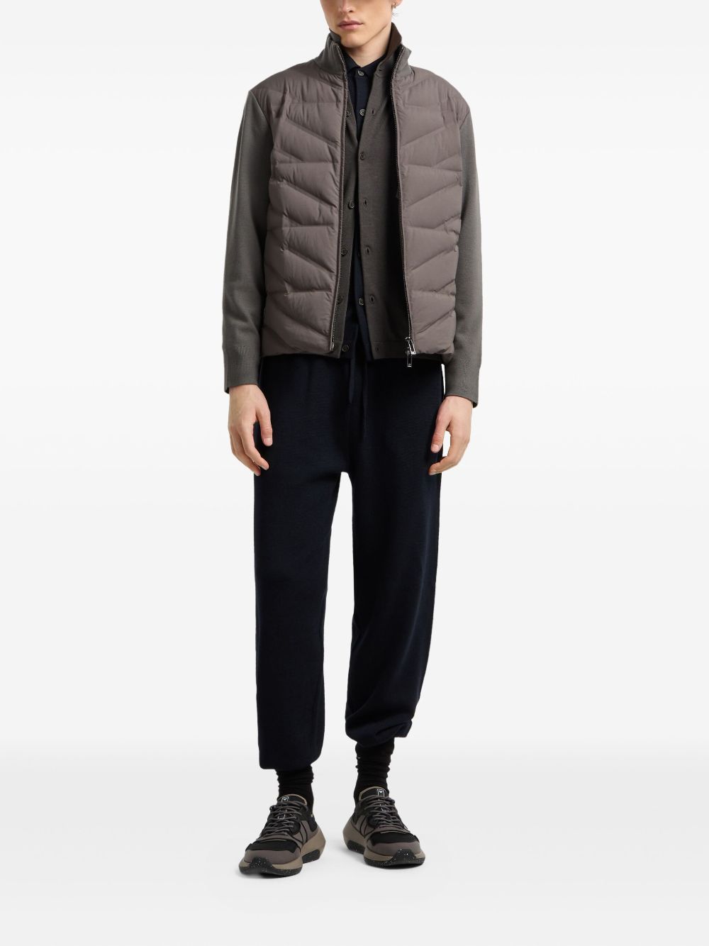 Emporio Armani Quilted panelled padded jacket Emporio Armani