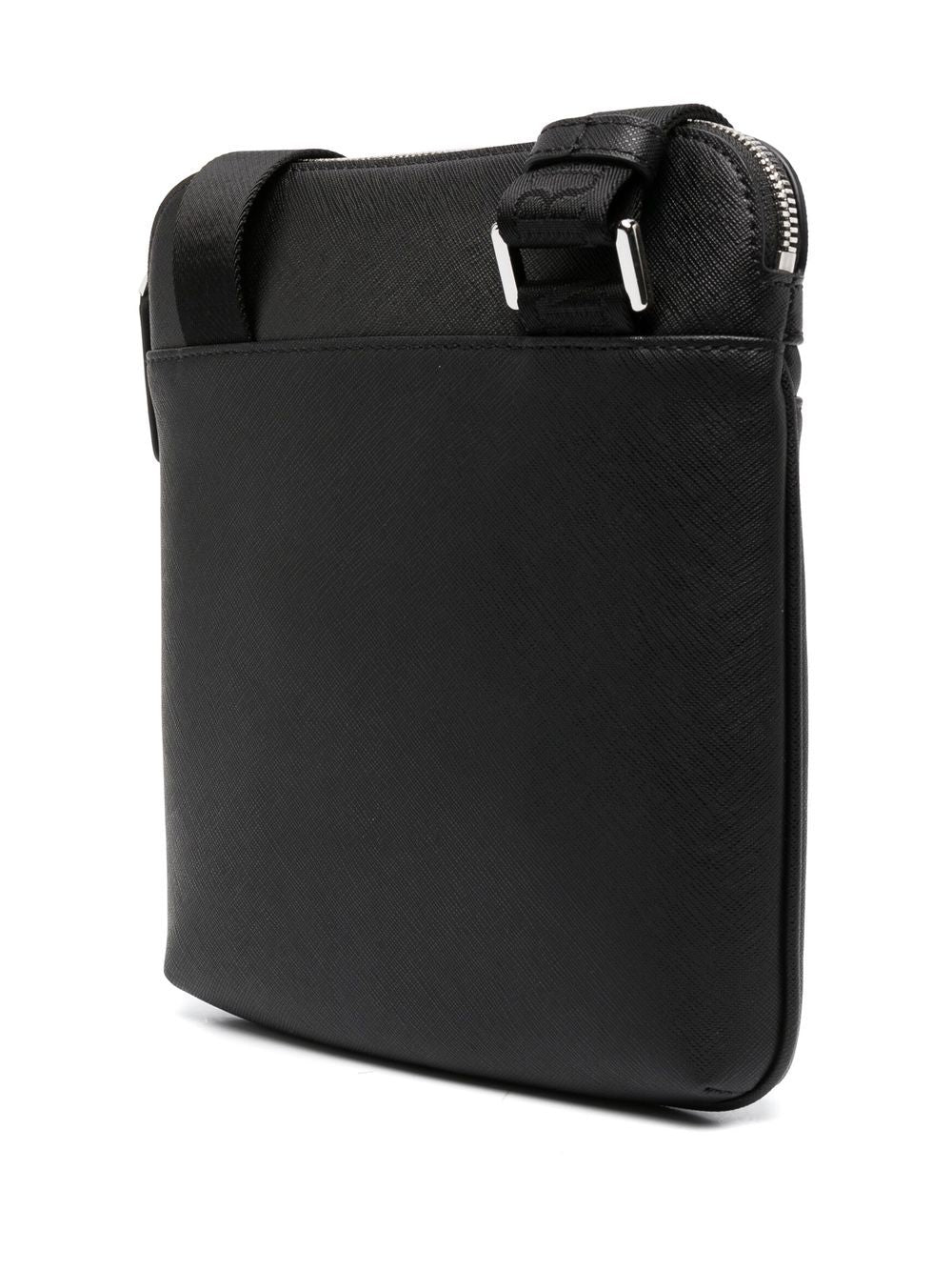 Emporio Armani Flat shoulder bag in regenerated saffiano leather with ASV eagle plaque Emporio Armani