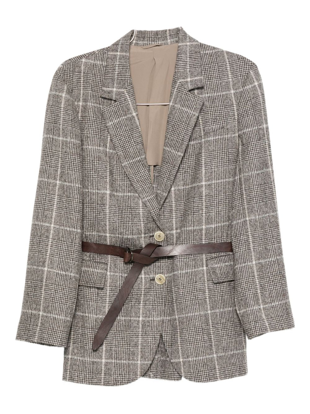 Brunello Cucinelli Check belted blazer Brunello Cucinelli