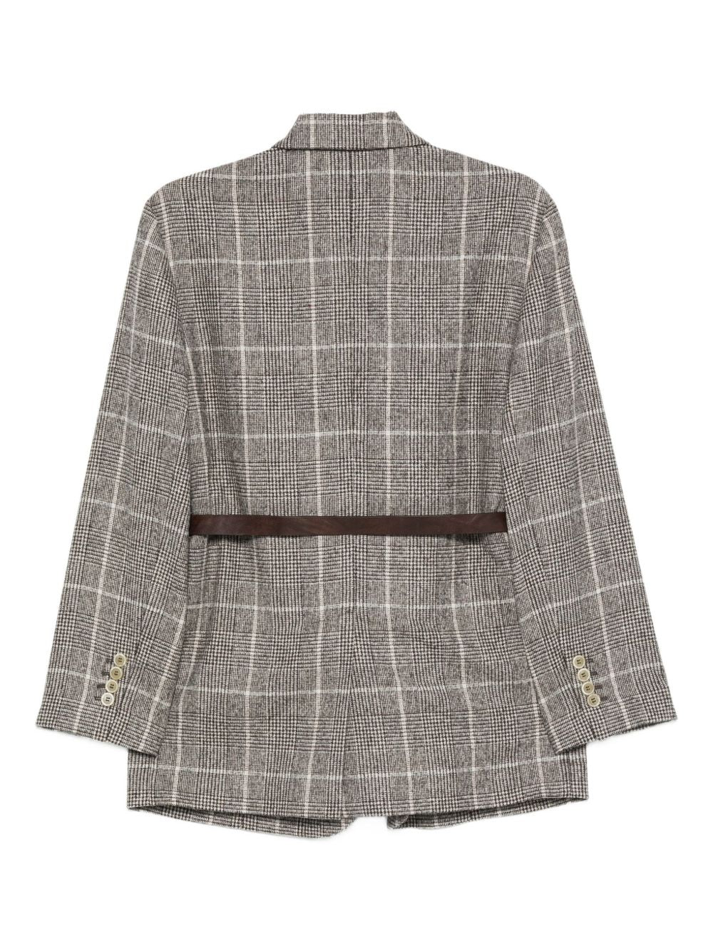 Brunello Cucinelli Check belted blazer Brunello Cucinelli