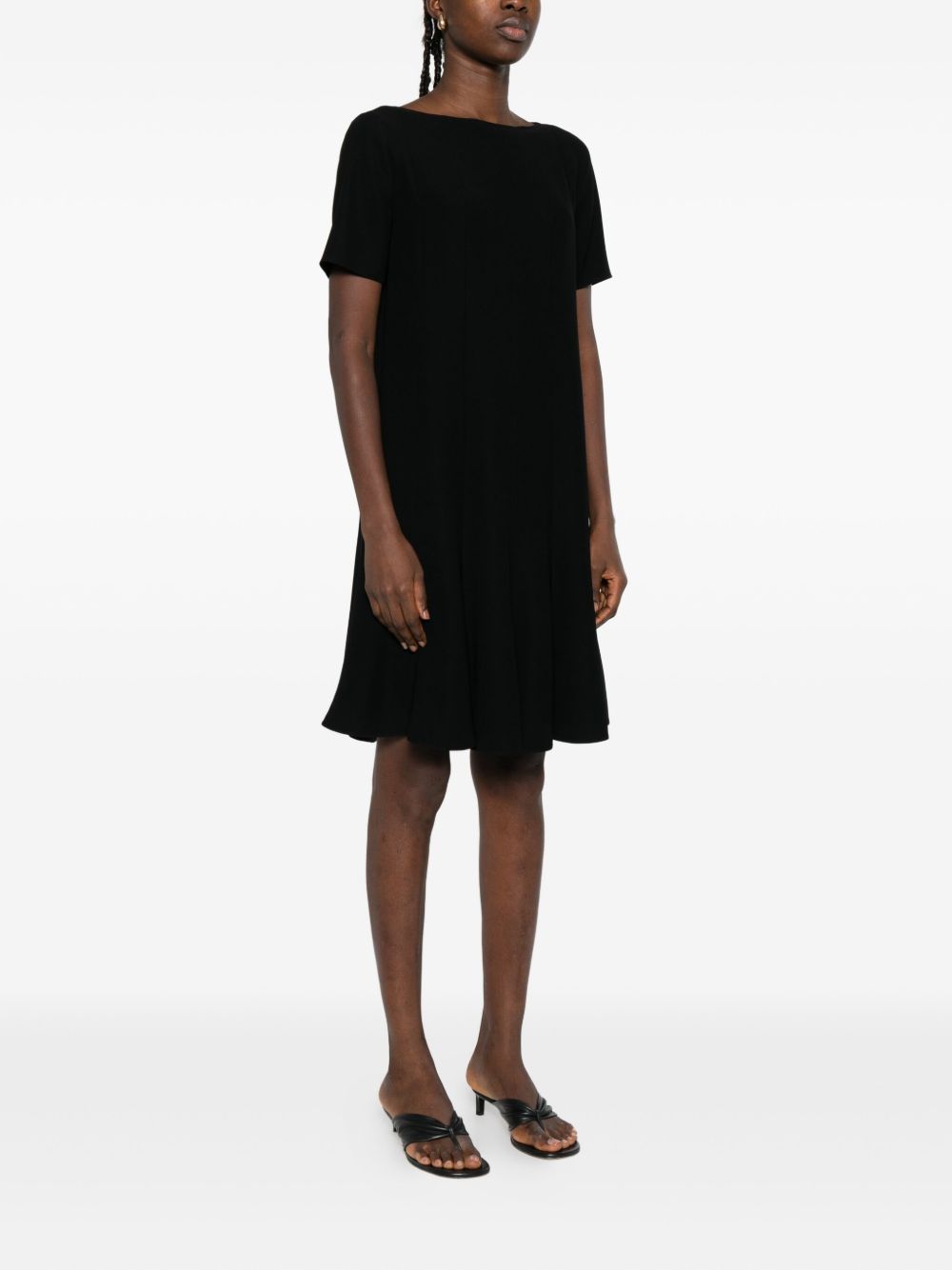 Emporio Armani Pleated dress in techno cady Emporio Armani 