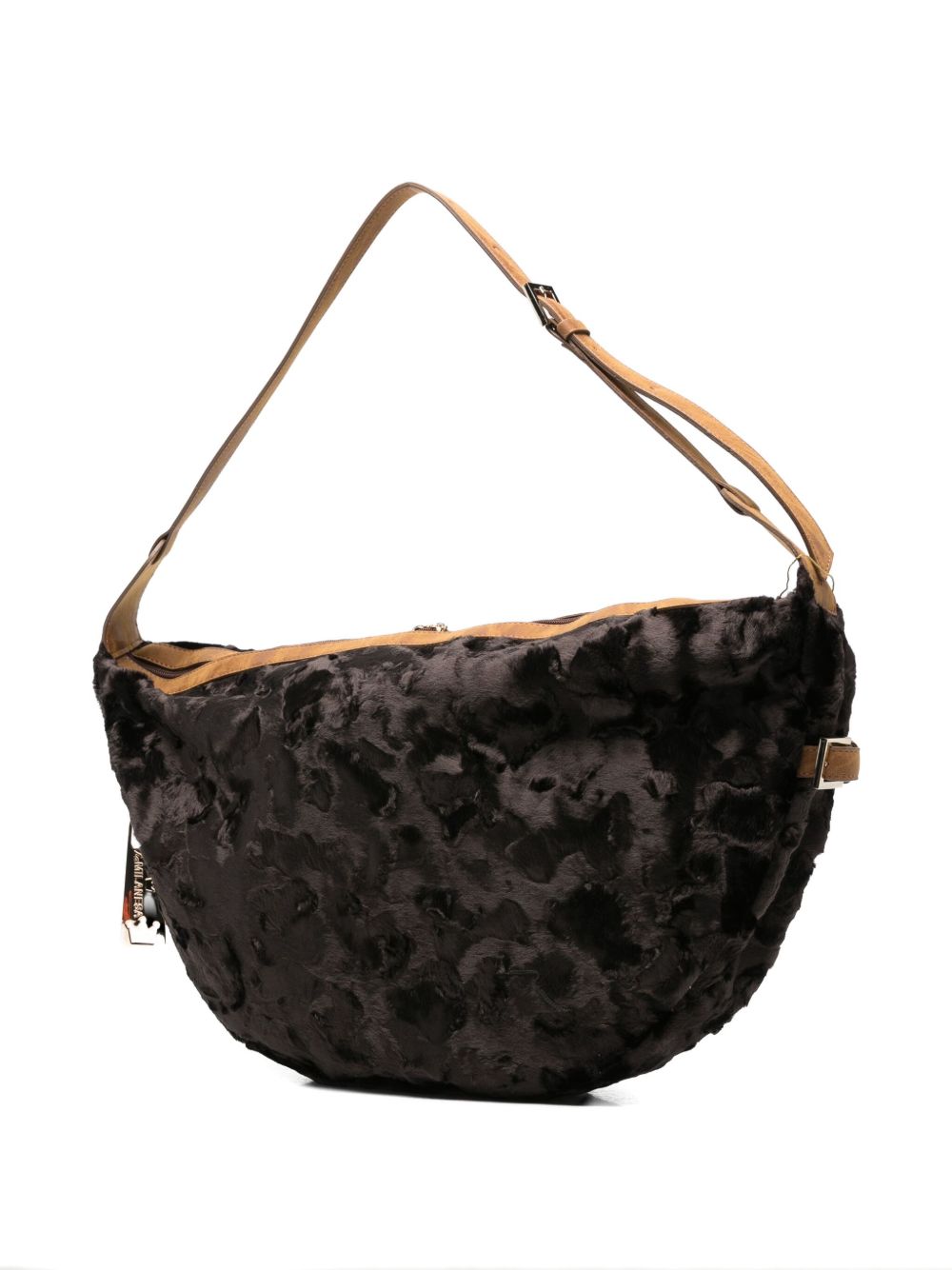 La Milanesa Fur-effect half-moon shoulder bag La Milanesa 