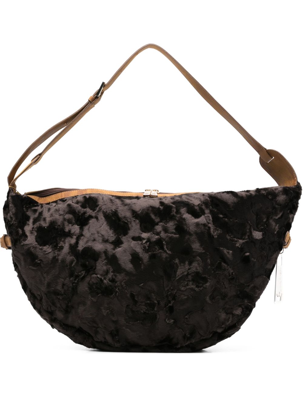 La Milanesa Fur-effect half-moon shoulder bag La Milanesa 
