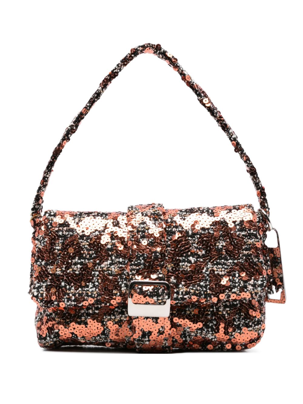 La Milanesa Sequin-embellished buckle shoulder bag La Milanesa 