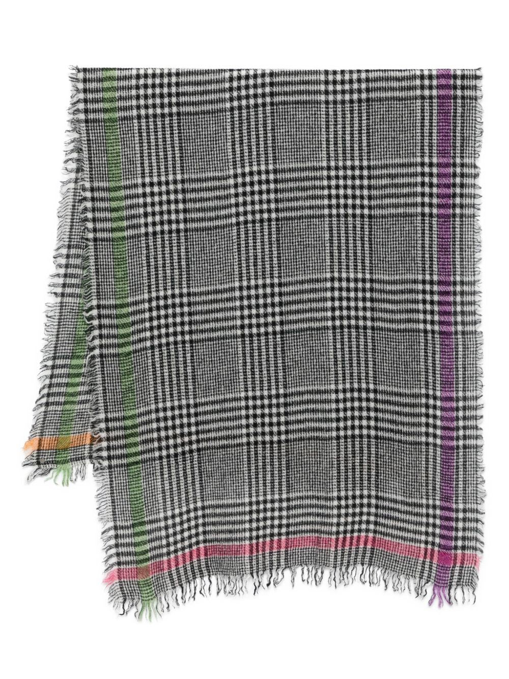 Faliero Sarti Plaid-pattern frayed-edge scarf Faliero Sarti