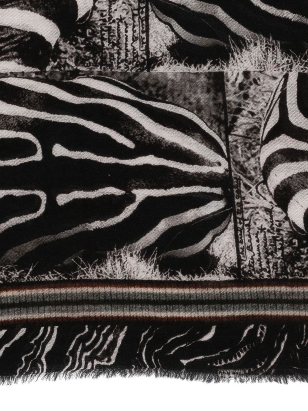 Faliero Sarti Zebra-print fringed scarf Faliero Sarti 
