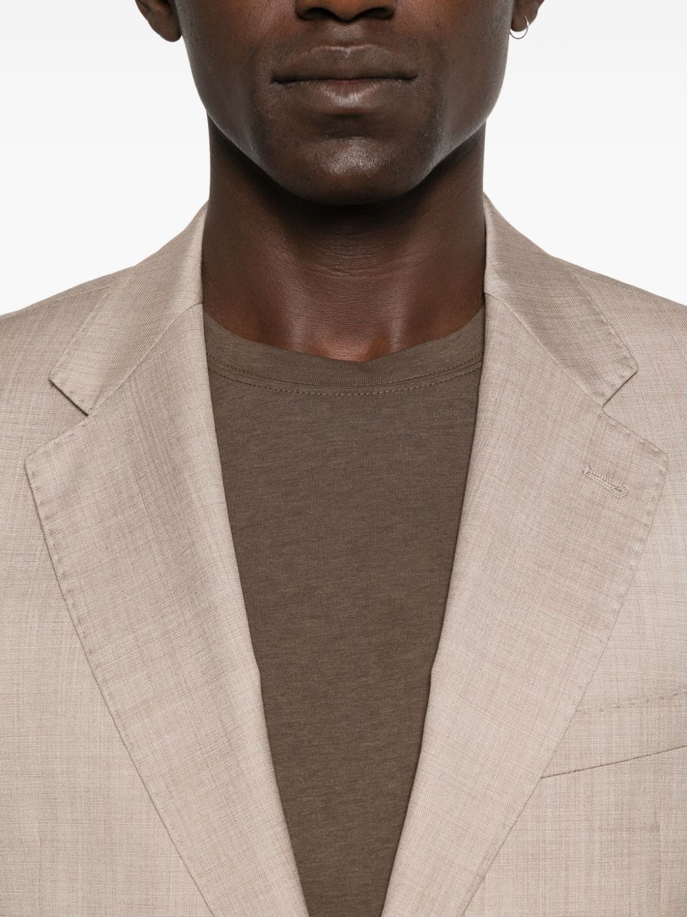 Emporio Armani Single-breasted suit with micro jacquard made of a wool and silk blend Emporio Armani
