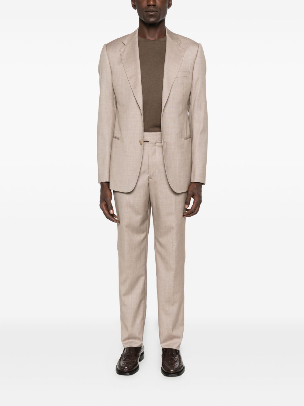 Emporio Armani Single-breasted suit with micro jacquard made of a wool and silk blend Emporio Armani