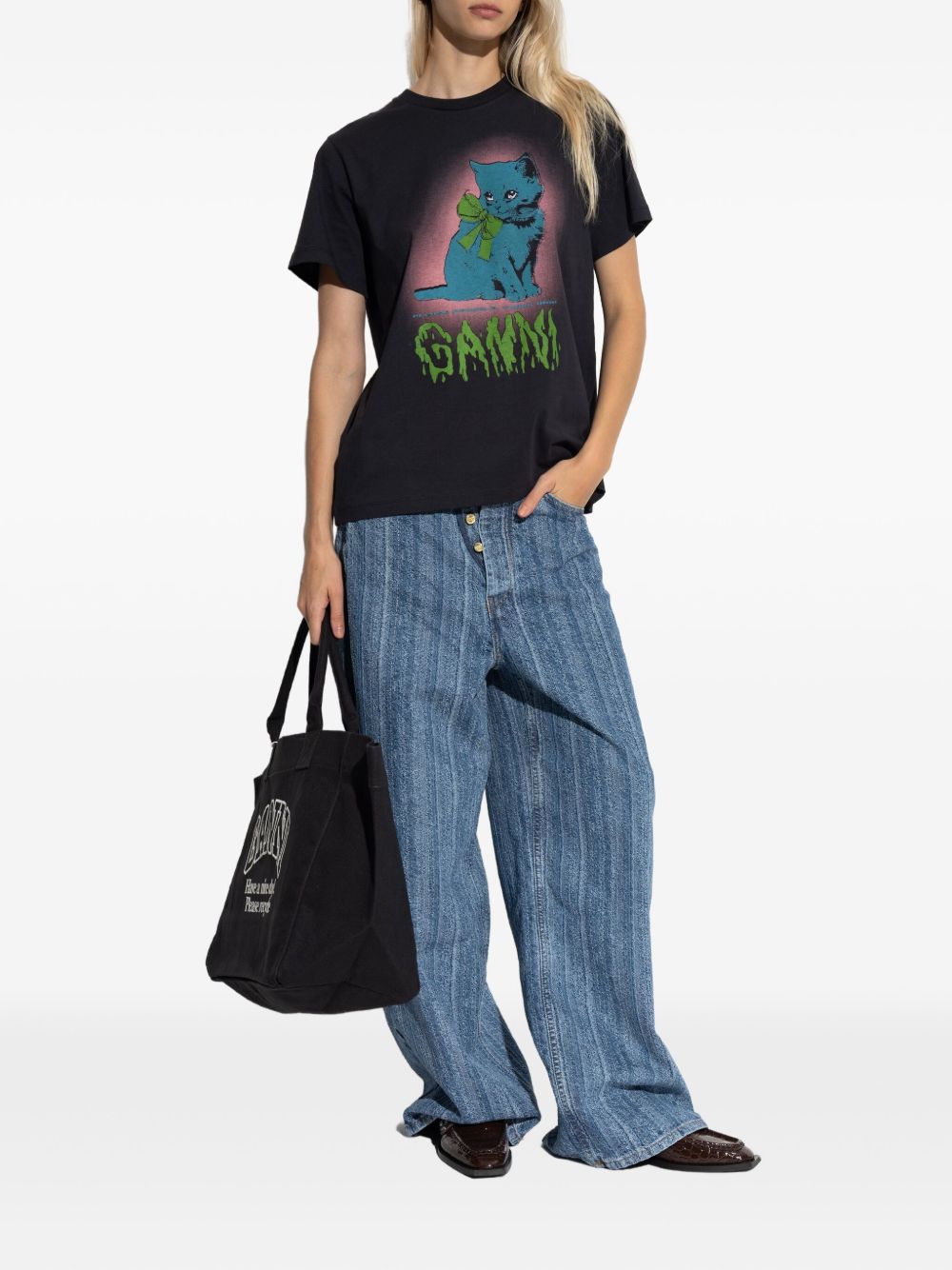 GANNI T-shirts and Polos Grey Ganni 