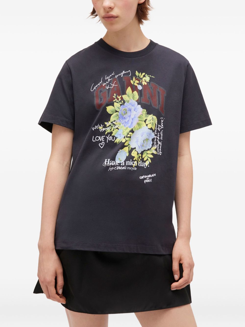 GANNI T-shirts and Polos Grey Ganni 