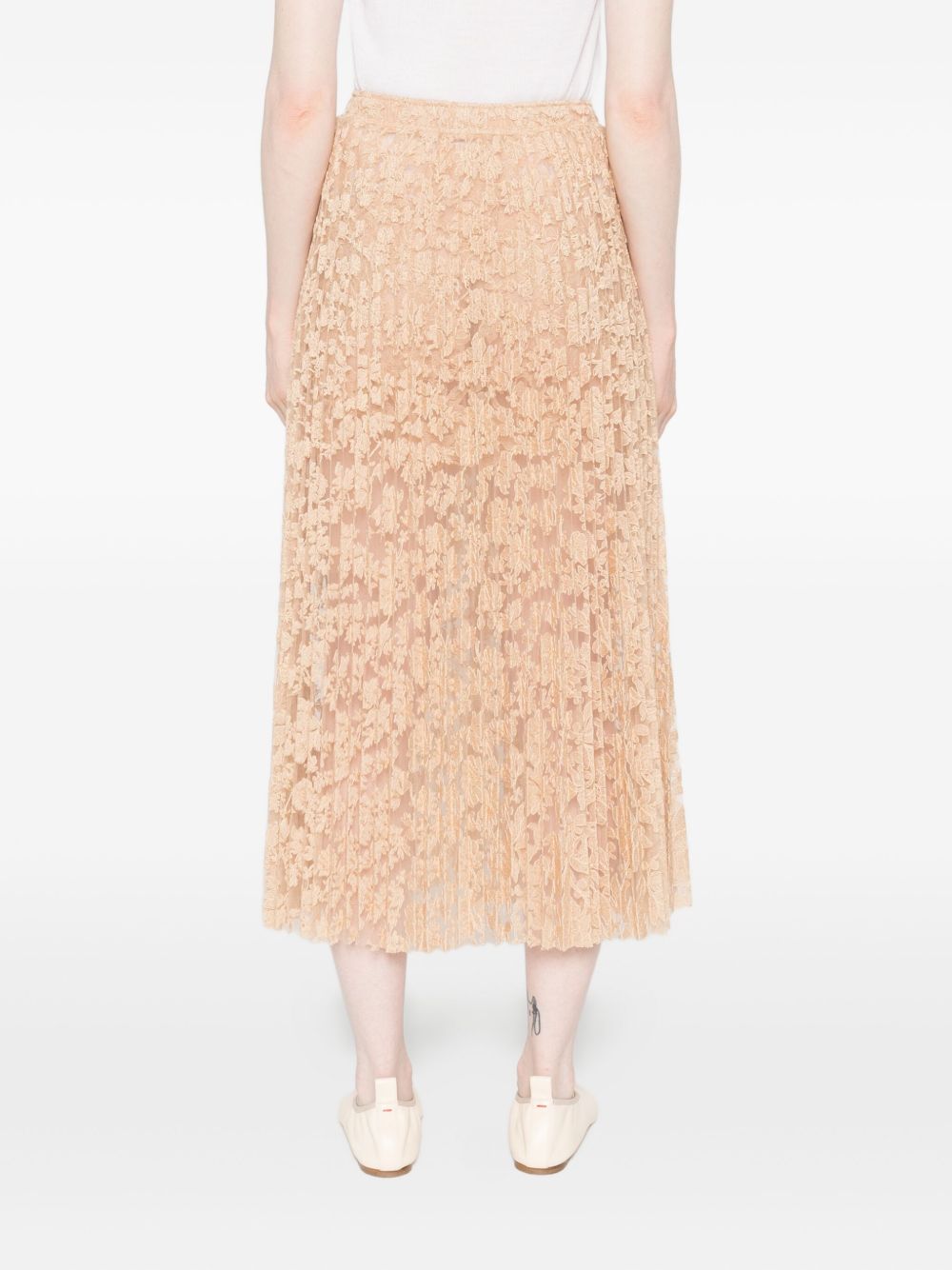 Ermanno Scervino Pleated floral-lace skirt Ermanno Scervino 