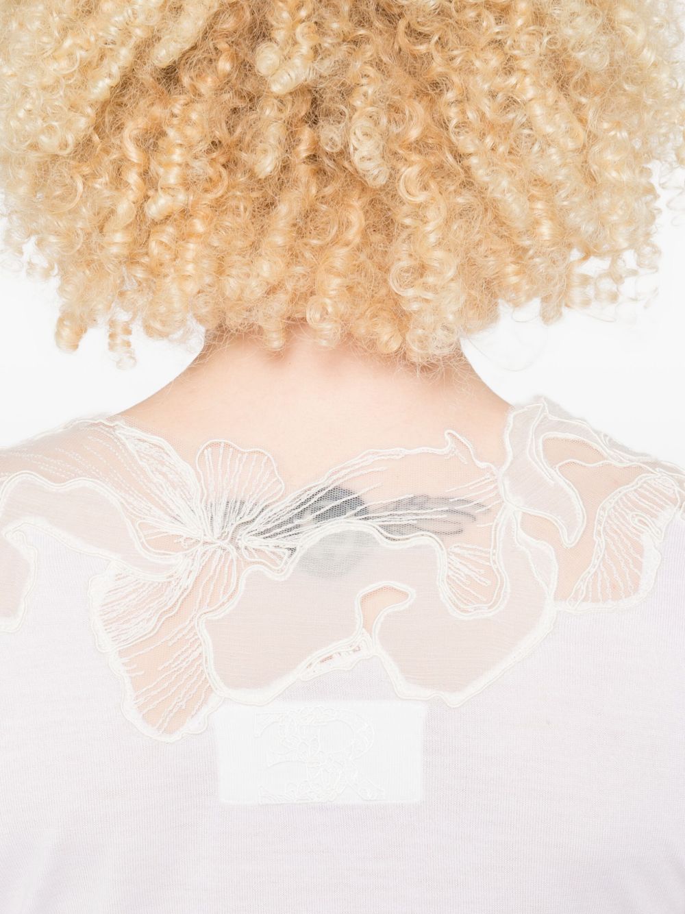 Ermanno Scervino Lace-insert long-sleeve top Ermanno Scervino 