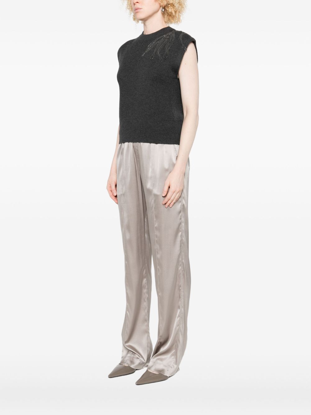 Brunello Cucinelli Embellished knitted vest Brunello Cucinelli